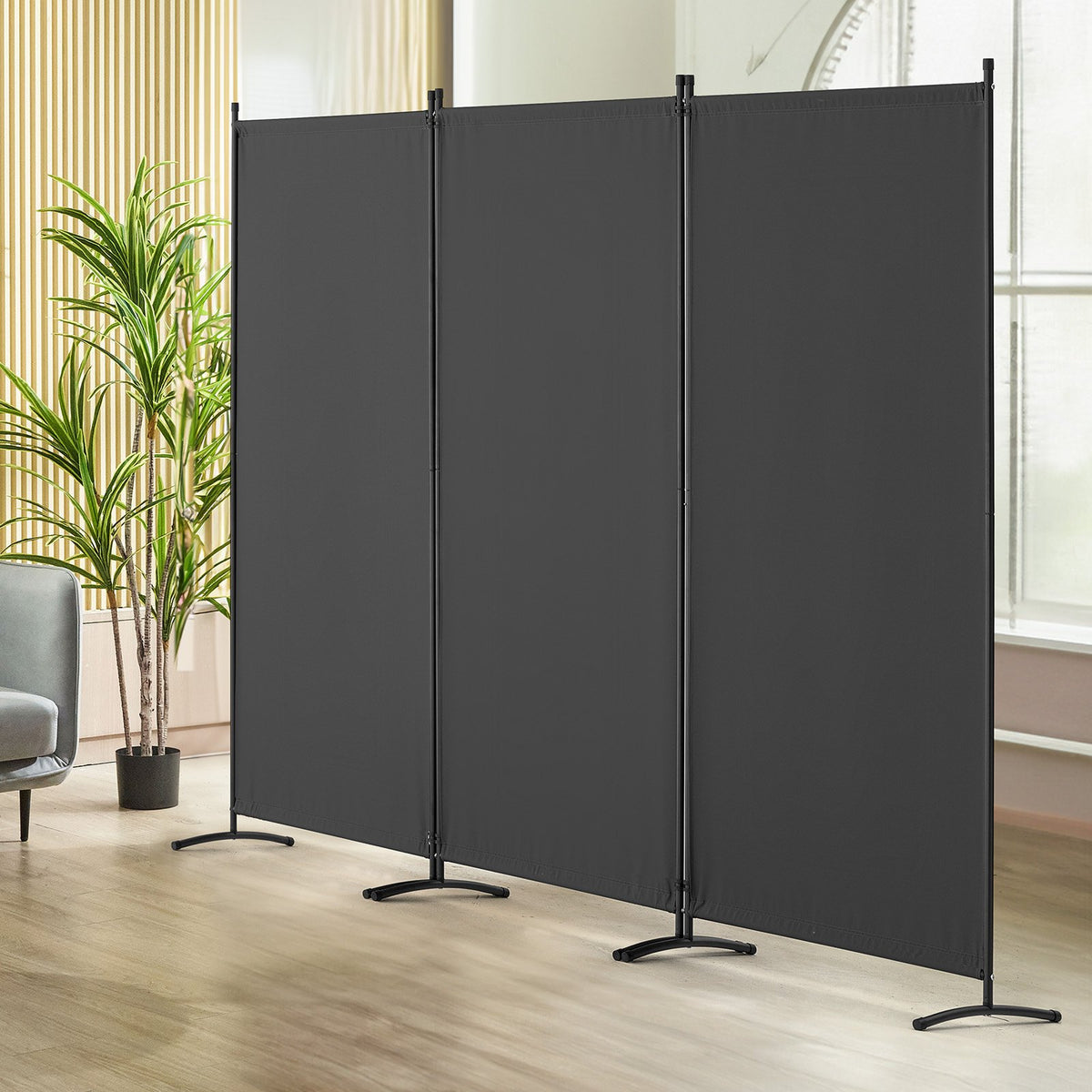 VEVOR Room Divider, 3 Panel Room Dividers and Folding Privacy Screens, Fabric Partition Room Dividers for Office, Bedroom, Dining Room, Study, Freestanding, Gray - BLPF102X71IN5VRY6V0 - view 9
