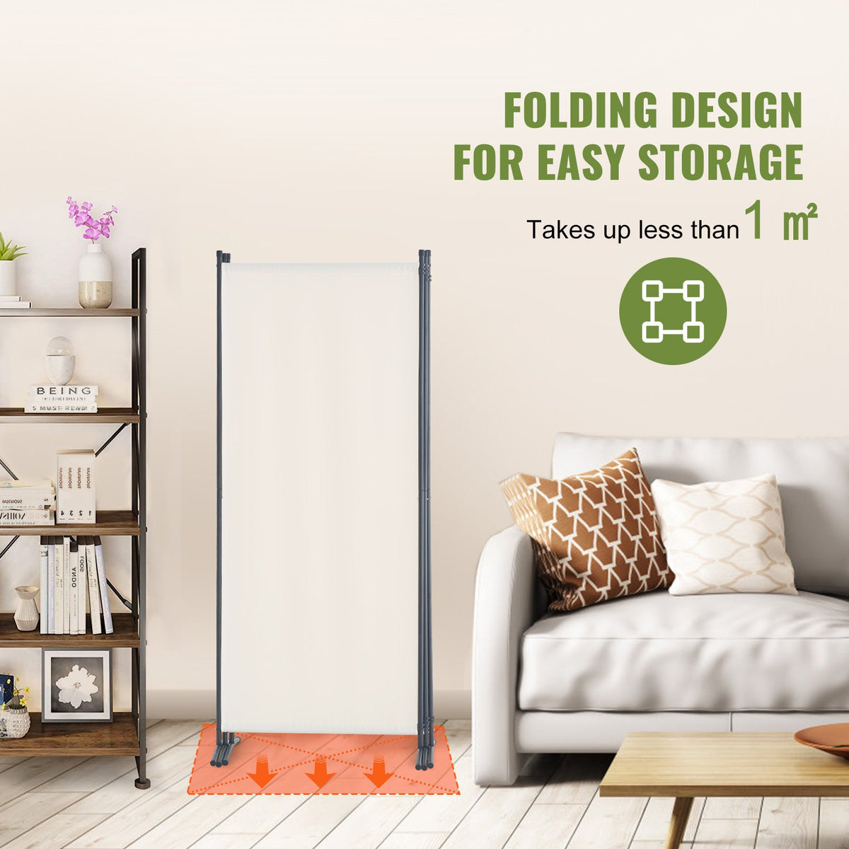 VEVOR Room Divider, 3 Panel Room Dividers and Folding Privacy Screens , Fabric Partition Room Dividers for Office, Bedroom, Dining Room, Study, Freestanding, White - BLPF102X71INBCGZXV0 - view 6
