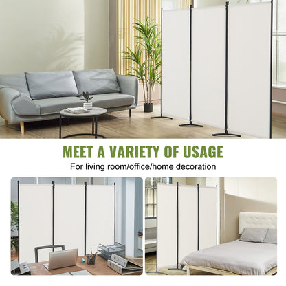 VEVOR Room Divider, 3 Panel Room Dividers and Folding Privacy Screens , Fabric Partition Room Dividers for Office, Bedroom, Dining Room, Study, Freestanding, White - BLPF102X71INBCGZXV0 - view 7