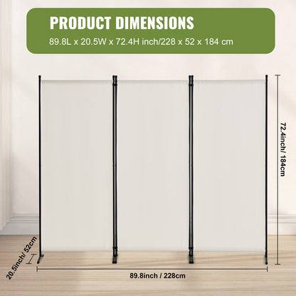 VEVOR Room Divider, 3 Panel Room Dividers and Folding Privacy Screens , Fabric Partition Room Dividers for Office, Bedroom, Dining Room, Study, Freestanding, White - BLPF102X71INBCGZXV0 - view 8