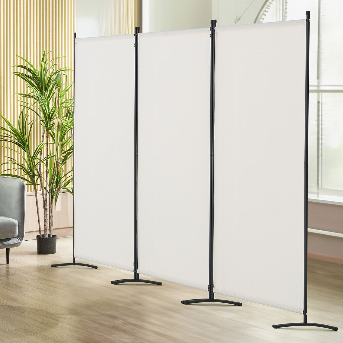 VEVOR Room Divider, 3 Panel Room Dividers and Folding Privacy Screens , Fabric Partition Room Dividers for Office, Bedroom, Dining Room, Study, Freestanding, White - BLPF102X71INBCGZXV0 - view 9
