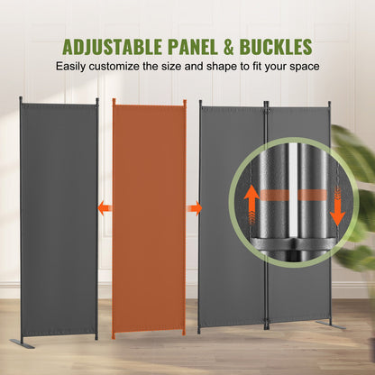VEVOR Room Divider,  4 Panel Room Dividers and Folding Privacy Screens, Fabric Partition Room Dividers for Office, Bedroom, Dining Room, Study, Freestanding, Light Gray - BLPF88675INC7B9MGV0 - view 5