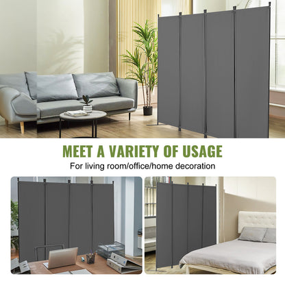 VEVOR Room Divider,  4 Panel Room Dividers and Folding Privacy Screens, Fabric Partition Room Dividers for Office, Bedroom, Dining Room, Study, Freestanding, Light Gray - BLPF88675INC7B9MGV0 - view 7