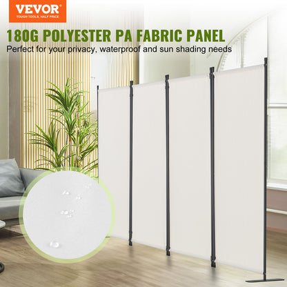 VEVOR Room Divider,  4 Panel Room Dividers and Folding Privacy Screens, Fabric Partition Room Dividers for Office, Bedroom, Dining Room, Study, Freestanding, White - BLPF88675INCUMP3OV0 - view 3