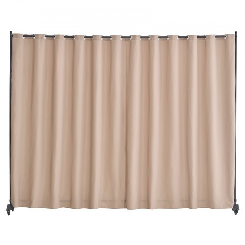 VEVOR Room Divider, Portable Panel Room Divider with Wheels Curtain Divider Stand, Freestanding Room Divider Privacy Screen for Office, Bedroom, Dining Room, Study, Brown - BLPF96120INCE5PIQV0 - view 2