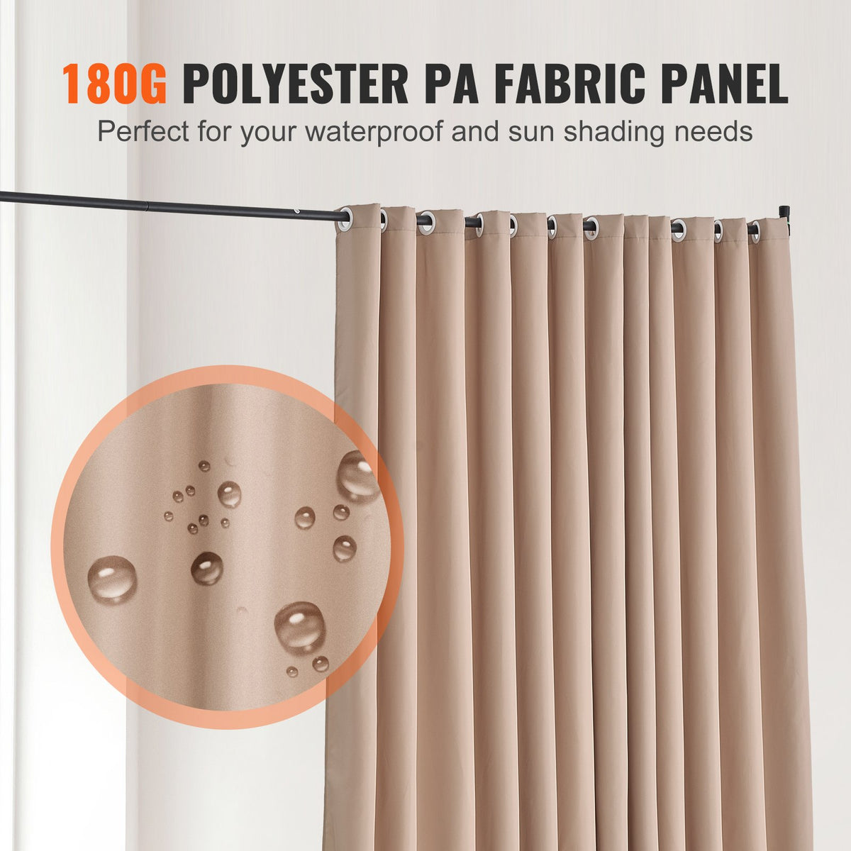 VEVOR Room Divider, Portable Panel Room Divider with Wheels Curtain Divider Stand, Freestanding Room Divider Privacy Screen for Office, Bedroom, Dining Room, Study, Brown - BLPF96120INCE5PIQV0 - view 6