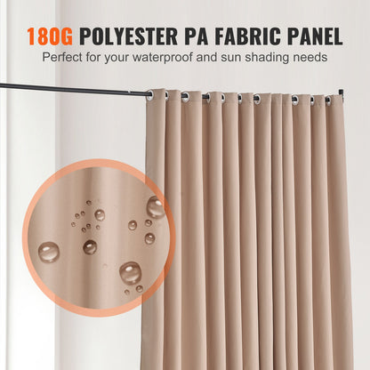 VEVOR Room Divider, Portable Panel Room Divider with Wheels Curtain Divider Stand, Freestanding Room Divider Privacy Screen for Office, Bedroom, Dining Room, Study, Brown - BLPF96120INCE5PIQV0 - view 6