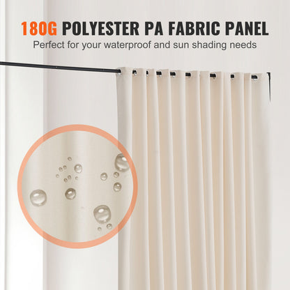 VEVOR Room Divider, Portable Panel Room Divider with Wheels Curtain Divider Stand, Freestanding Room Divider Privacy Screen for Office, Bedroom, Dining Room, Study, Beige - BLPF96120INCF33J1V0 - view 6