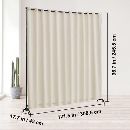 VEVOR Room Divider, Portable Panel Room Divider with Wheels Curtain Divider Stand, Freestanding Room Divider Privacy Screen for Office, Bedroom, Dining Room, Study, Beige - BLPF96120INCF33J1V0 - view 8