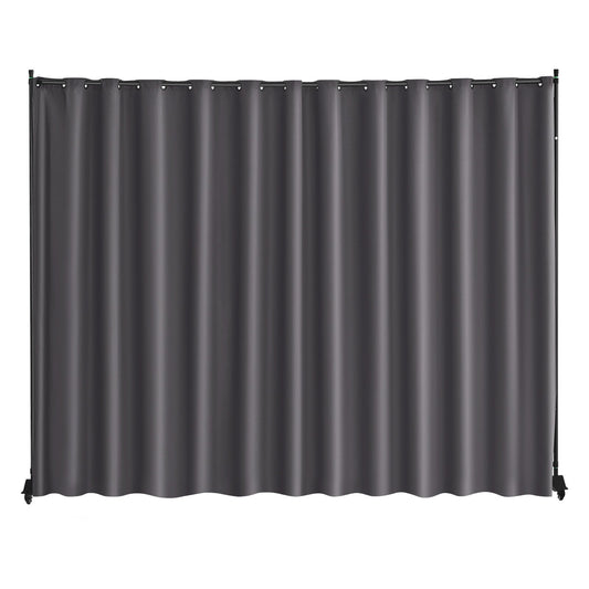 VEVOR Room Divider, Portable Panel Room Divider with Wheels Curtain Divider Stand, Freestanding Room Divider Privacy Screen for Office, Bedroom, Dining Room, Study, Gray - BLPF96120INCWMUXEV0 - view 1