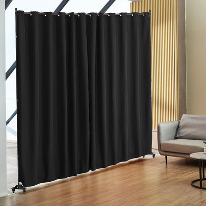 VEVOR Room Divider, Portable Panel Room Divider with Wheels Curtain Divider Stand, Freestanding Room Divider Privacy Screen for Office, Bedroom, Dining Room, Study, Black - BLPF96120INCYUPD6V0 - view 9