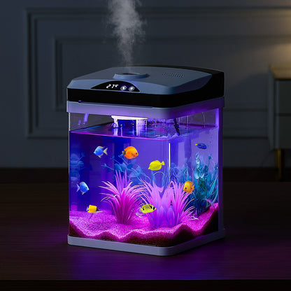VEVOR Fish Tank Aquarium, 2 Gallon LED Square Ultra-Clear Glass Tank Temperature Monitoring Adjustable 7 Color Lighting, Self Cleaning System Fishbowl for Freshwater & Saltwater Fish Home,Office,Pet - BLSZXFX2GALSXT9S0V1 - view 9