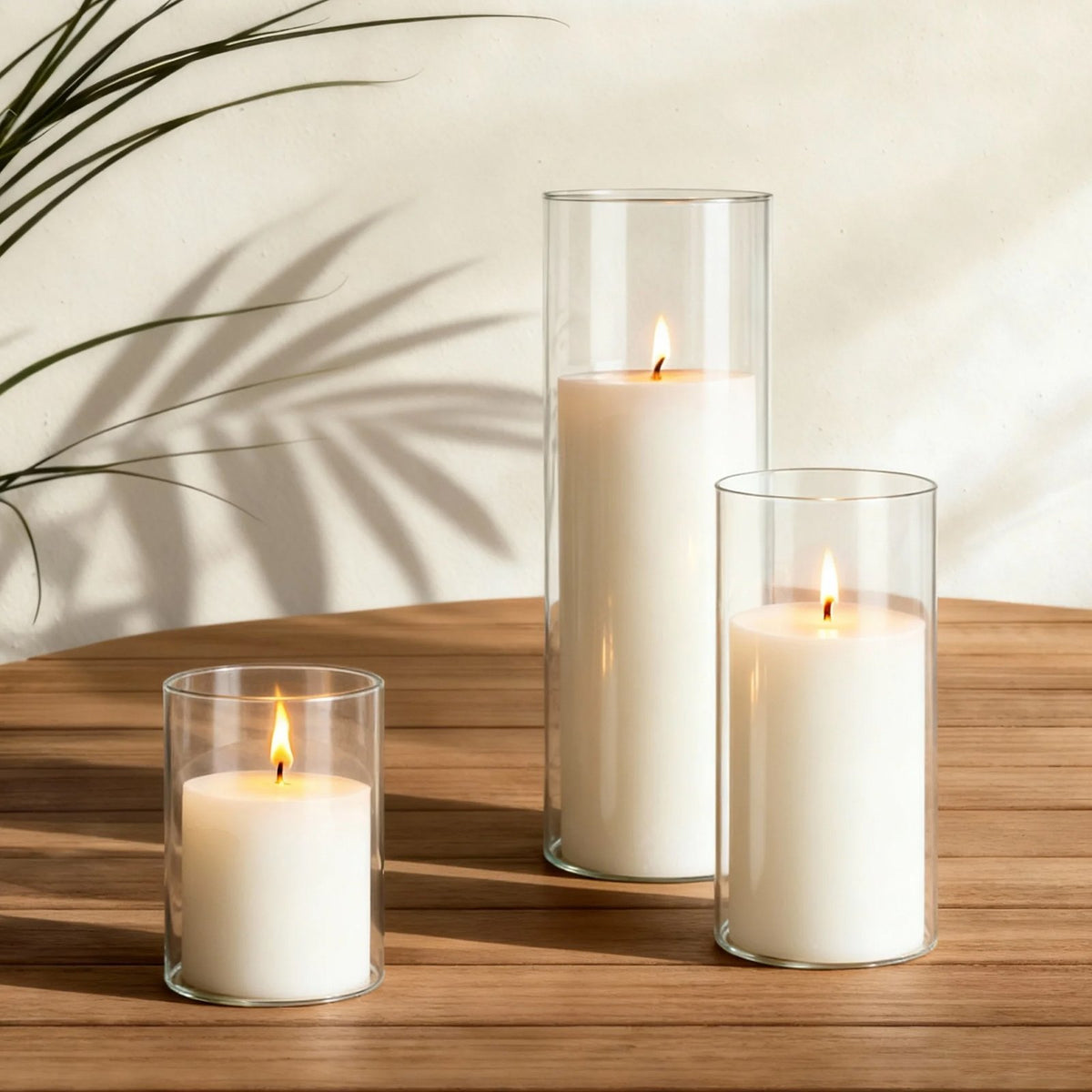 VEVOR Pillar Candles and Glass Vases Set 36 Pcs, Clear Cylinder Hurricane Candle Holders for Wedding Centerpieces, Tall Vase for Table Decor, Wedding Party, Thanksgiving, White (3.4" x 4.7",7.1",9.8") - BLYZHPLZTZHP5JAGR001V0 - view 9