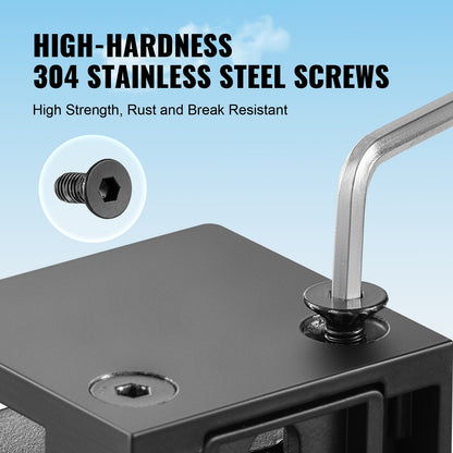 VEVOR Glass Clamp, 40 PCS Square Glass Railing Bracket for 0.31 "-0.47 " Tempered Glass, 304 Stainless Steel Glass Mounting Clamp, Glass Shelf Bracket for Balcony, Garden, Deck, Stair, Black - BLZJHSFX40PCUK43PV0 - view 7