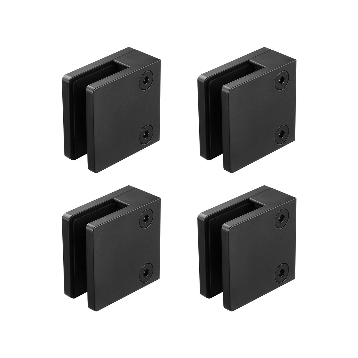 VEVOR Glass Clamp, 40 PCS Square Glass Railing Bracket for 0.31 "-0.47 " Tempered Glass, 304 Stainless Steel Glass Mounting Clamp, Glass Shelf Bracket for Balcony, Garden, Deck, Stair, Black - BLZJHSFX40PCUK43PV0 - view 10