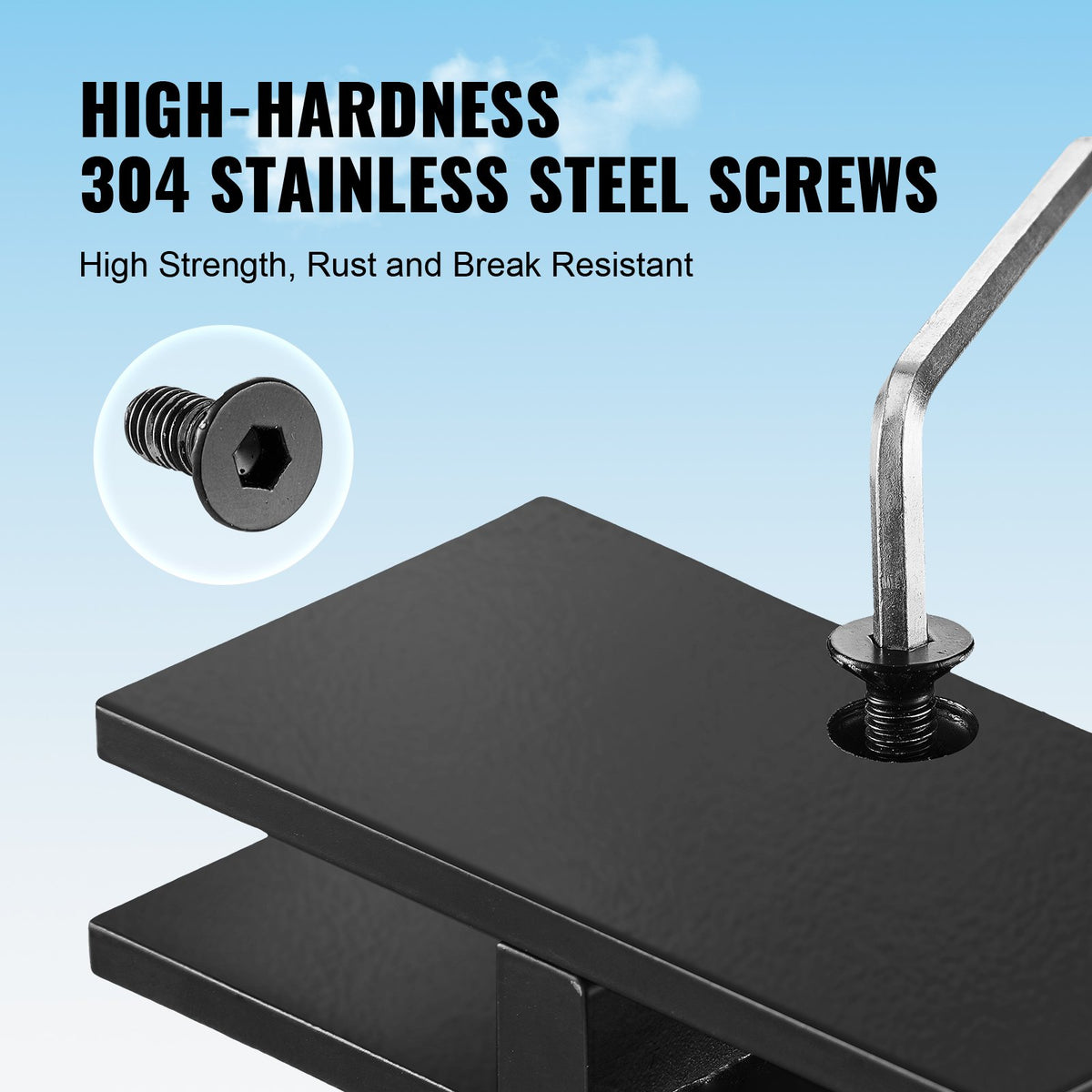VEVOR Glass Clamp, 4 PCS Rectangle Glass Railing Bracket for 0.31 "-0.47 " Tempered Glass, 304 Stainless Steel Glass Mounting Clamp, 0.2” Thick Glass Shelf Bracket for Balcony, Garden, Pool, Stair - BLZJHSZFX4PCO6SWDV0 - view 7