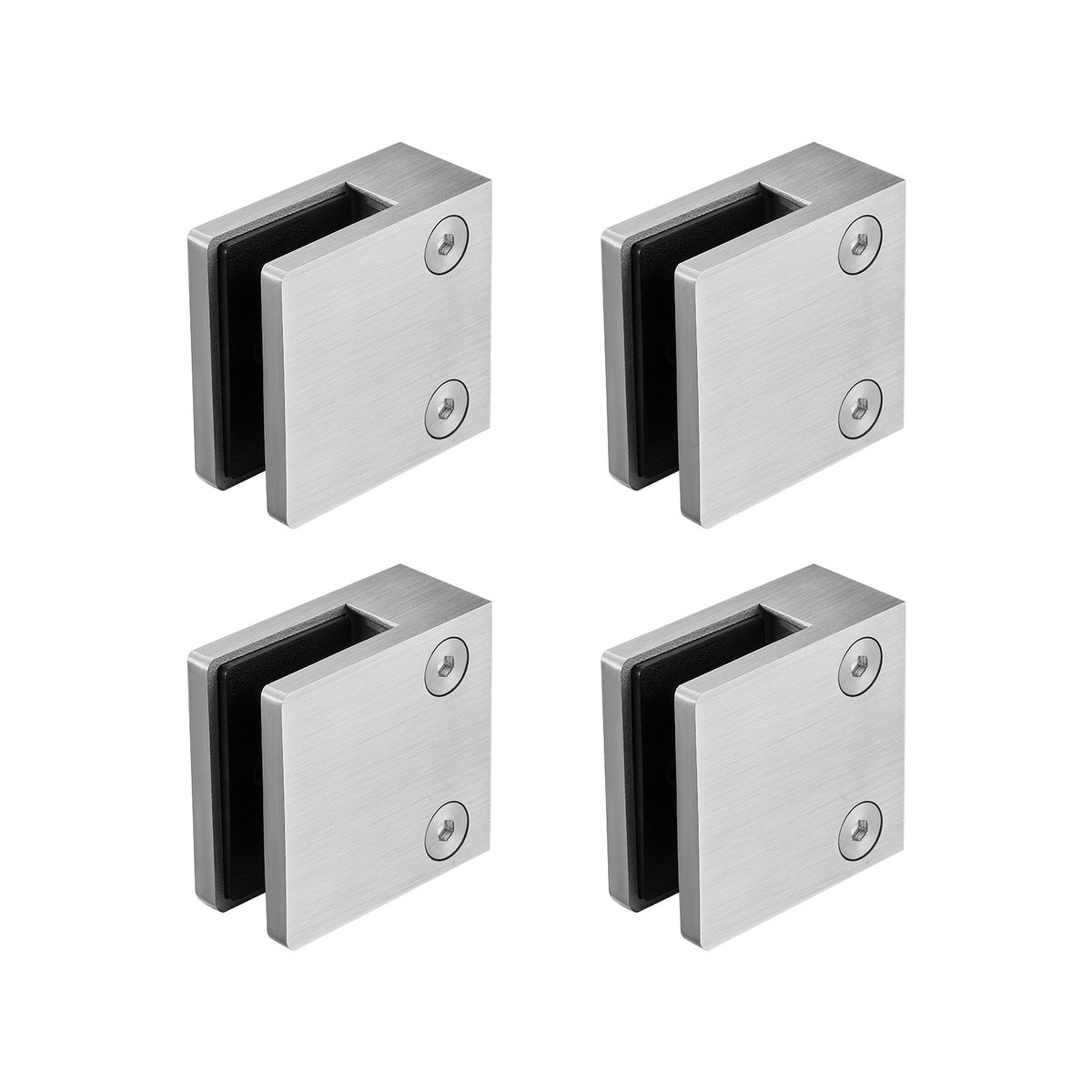 VEVOR Glass Clamp, 4 PCS Square Glass Railing Bracket for 0.31 "-0.47 " Tempered Glass, 304 Stainless Steel Glass Mounting Clamp, Glass Shelf Bracket for Balcony, Garden, Pool, Stair, Silver - BLZJYSFX4PCSB3QG6V0 - view 10
