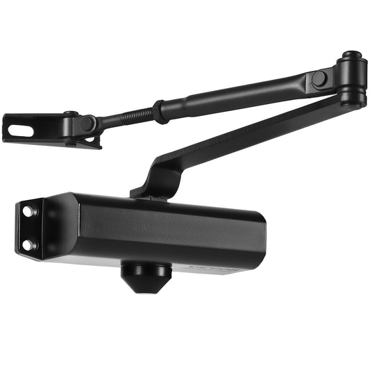 VEVOR Door Closer, Automatic Door Closer Commercial or Residential Use for Door Weights 100 Lbs, Adjustable Size Hydraulic Buffer Door Closers Heavy Duty Cast Aluminum Body, Easy Install, Black - BMQ100LBSHS1ZBFQ5V0 - view 1