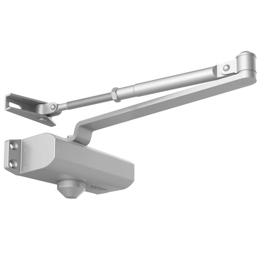 VEVOR Door Closer, Automatic Door Closer Commercial or Residential Use for Door Weights 100 Lbs, Adjustable Size Hydraulic Buffer Door Closers Heavy Duty Cast Aluminum Body, Easy Install, Silver - BMQ100LBSYS1O6U72V0 - view 1