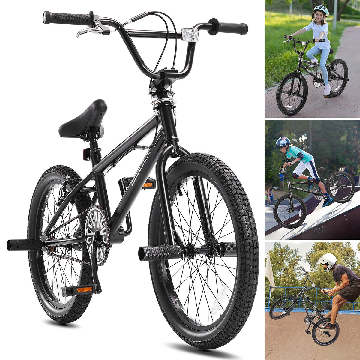 VEVOR BMX Bike, 20-Inch Wheel Freestyle Bike, BMX Race Bike with 360° Rotor and 4 Pegs, Beginner-Level BMX to Advanced Riders, BMX Bicycles for Teen Adult Men Women, Lightweight Aluminum Alloy Frame - BMXZXC20YCLK2LCLJV0 - view 1