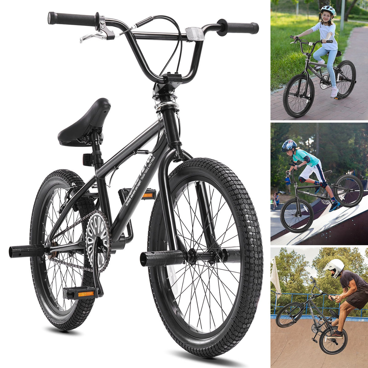 VEVOR BMX Bike, 20-Inch Wheel Freestyle Bike, BMX Race Bike with 360° Rotor and 4 Pegs, Beginner-Level BMX to Advanced Riders, BMX Bicycles for Teen Adult Men Women, Durable Hi-Ten Steel Frame - BMXZXC20YCTGF7T3NV0 - view 1
