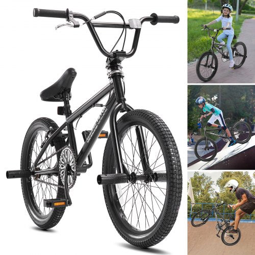 VEVOR BMX Bike, 20-Inch Wheel Freestyle Bike, BMX Race Bike with 360° Rotor and 4 Pegs, Beginner-Level BMX to Advanced Riders, BMX Bicycles for Teen Adult Men Women, Durable Hi-Ten Steel Frame - BMXZXC20YCTGF7T3NV0 - view 2