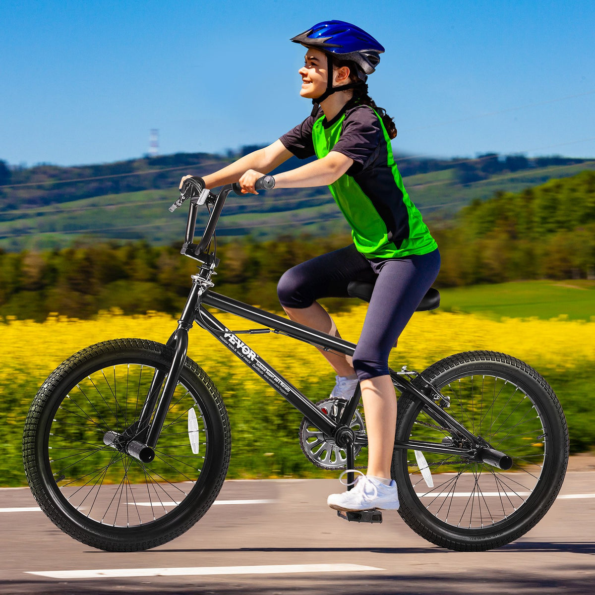 VEVOR BMX Bike, 20-Inch Wheel Freestyle Bike, BMX Race Bike with 360° Rotor and 4 Pegs, Beginner-Level BMX to Advanced Riders, BMX Bicycles for Teen Adult Men Women, Durable Hi-Ten Steel Frame - BMXZXC20YCTGF7T3NV0 - view 9