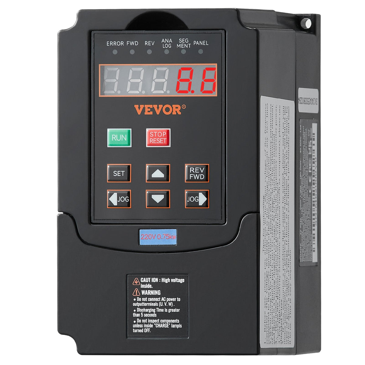 VEVOR VFD 1HP, 0.75KW, 3.5A, 1 or 3 Phase 220V Input to 3 Phase 220V Output Variable Frequency Drive, 40-60Hz Input, 0-400Hz Output VFD for Spindle Motor CNC Speed Control - BPQDQ075KW22HSLPSV7 - view 1