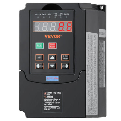 VEVOR VFD 1HP, 0.75KW, 3.5A, 1 or 3 Phase 220V Input to 3 Phase 220V Output Variable Frequency Drive, 40-60Hz Input, 0-400Hz Output VFD for Spindle Motor CNC Speed Control - BPQDQ075KW22HSLPSV7 - view 1