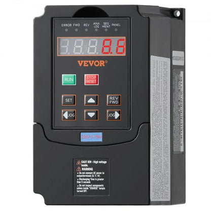 VEVOR VFD 1HP, 0.75KW, 3.5A, 1 or 3 Phase 220V Input to 3 Phase 220V Output Variable Frequency Drive, 40-60Hz Input, 0-400Hz Output VFD for Spindle Motor CNC Speed Control - BPQDQ075KW22HSLPSV7 - view 2