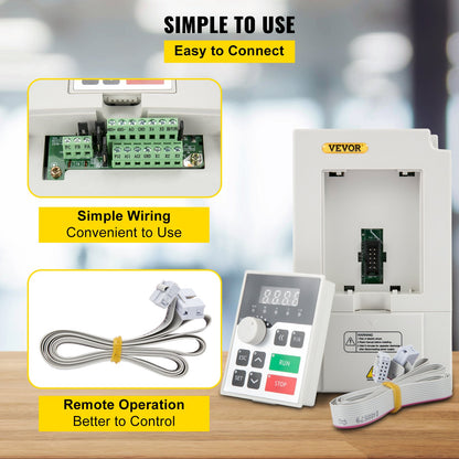VEVOR Variable Frequency Drive, AC 220V Input 3KW Variable Frequency CNC Drive Inverter Converter, VFD 4HP 1 or 3 Phase Input, 3 Phase Output, CNC Motor Inverter Converter for Motor Speed Control - BPQDXN3KW220VEQ8AV7 - view 7