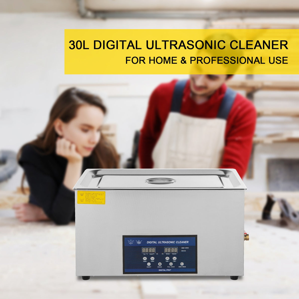 VEVOR 30L Ultrasonic Cleaner 28/40khz Dual Frequency Professional Ultrasonic Parts Cleaner with Heater Timer for Parts Dental Instruments Cleaning - BPQXJ30L000000001V1 - view 2