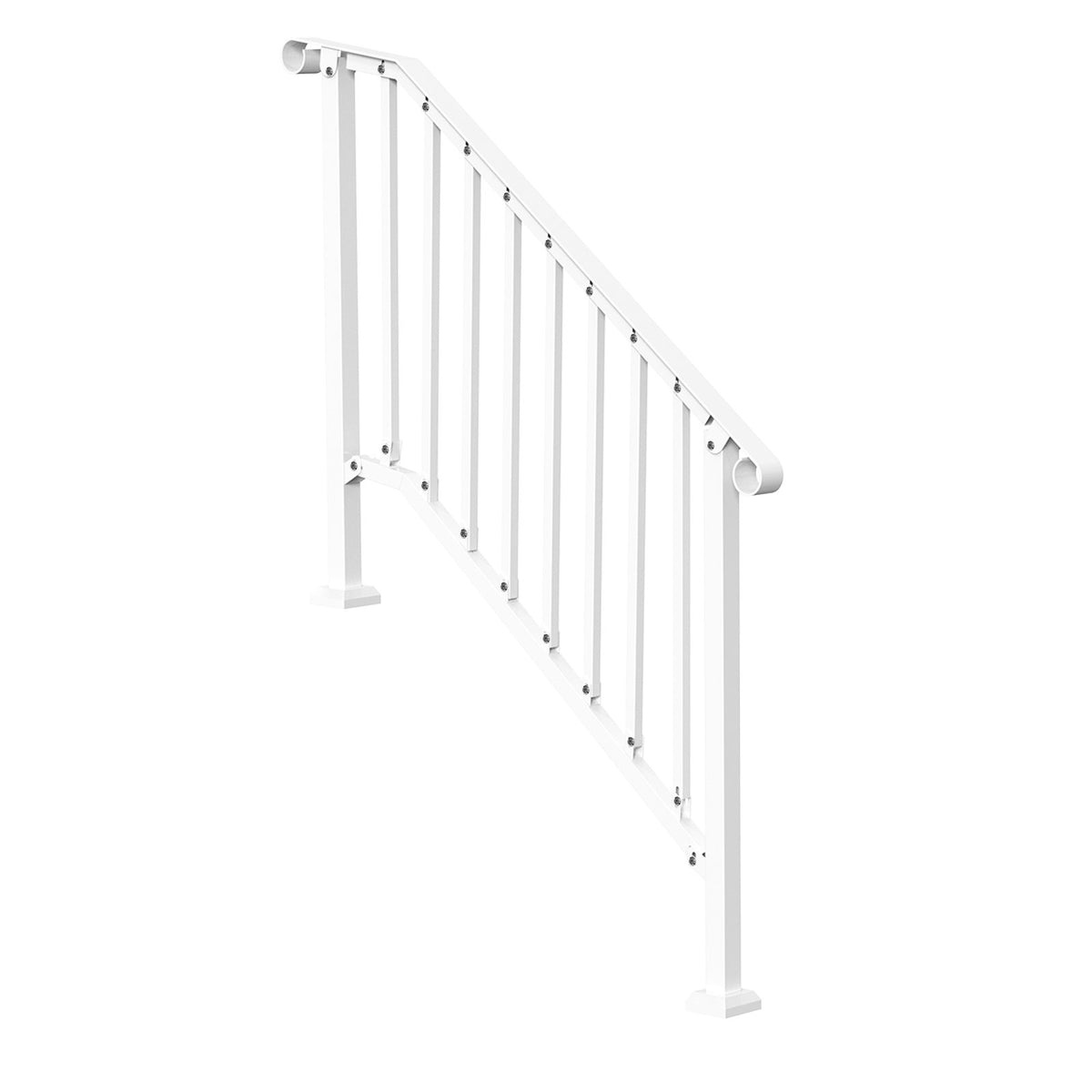 VEVOR Handrails for Outdoor Steps, 3-4 Step Stair Hand Rail Kit, Transitional Carbon Steel Railings with Installation Kit, Stair Rails for Seniors, Concrete Steps & Porch & Deck, White Retro Arch - BPXGMDZLSLZF995EIV0 - view 10