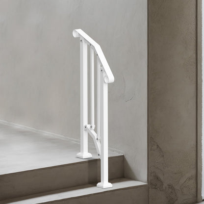 VEVOR Handrails for Outdoor Steps, 1-2 Step Stair Hand Rail Kit, Transitional Carbon Steel Railings with Installation Kit, Stair Rails for Seniors, Concrete Steps & Porch & Deck, White Retro Arch - BPXGMDZLSLZFKGS2YV0 - view 9