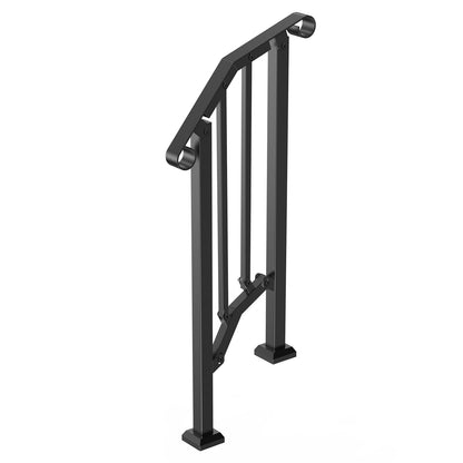 VEVOR Handrails for Outdoor Steps, 1-2 Step Stair Hand Rail Kit, Transitional Carbon Steel Railings with Installation Kit, Stair Rails for Seniors, Concrete Steps & Porch & Deck, Black Retro Arch - BPXGMDZLSLZFZ28P2V0 - view 10
