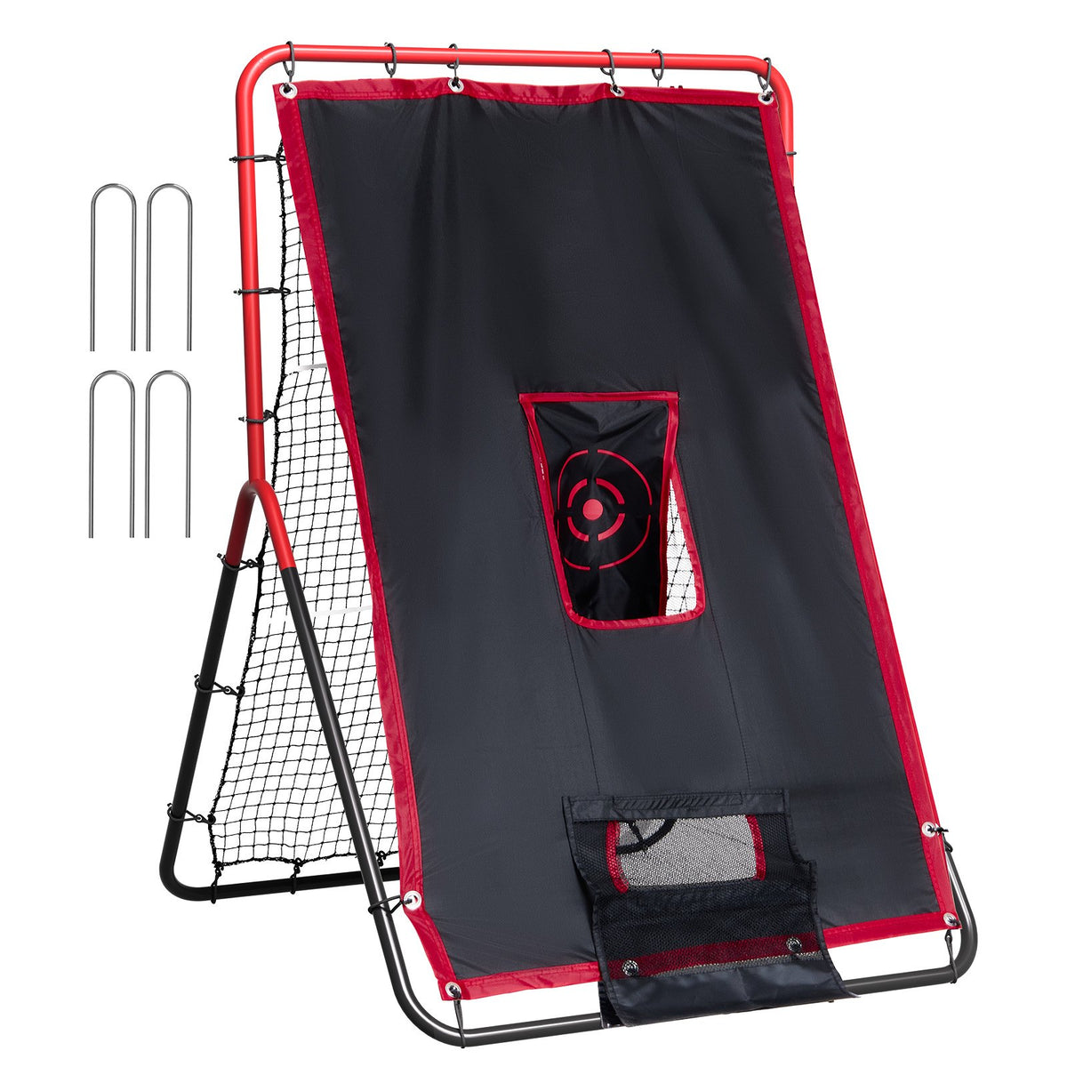 VEVOR Baseball And Softball Rebounder Net, 3.5 x 4.5 ft 2-in-1 Switch Hitter Pitch Trainer, PitchBack Baseball Pitching Return Trainer Nest, Bounce Back Net for Fielding/Throwing Practice - BQHDWDYXWEHY2V8G3V0 - view 1