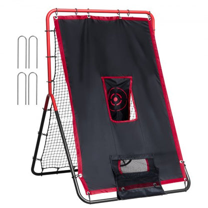 VEVOR Baseball And Softball Rebounder Net, 3.5 x 4.5 ft 2-in-1 Switch Hitter Pitch Trainer, PitchBack Baseball Pitching Return Trainer Nest, Bounce Back Net for Fielding/Throwing Practice - BQHDWDYXWEHY2V8G3V0 - view 2