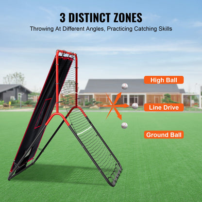 VEVOR Baseball And Softball Rebounder Net, 3.5 x 4.5 ft 2-in-1 Switch Hitter Pitch Trainer, PitchBack Baseball Pitching Return Trainer Nest, Bounce Back Net for Fielding/Throwing Practice - BQHDWDYXWEHY2V8G3V0 - view 4