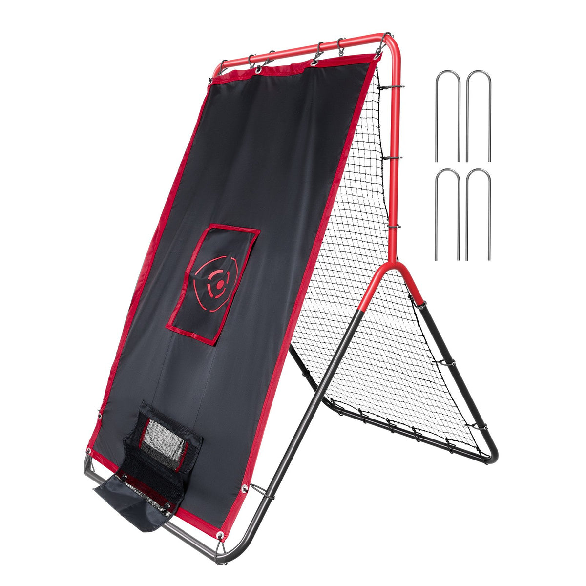 VEVOR Baseball And Softball Rebounder Net, 3.5 x 4.5 ft 2-in-1 Switch Hitter Pitch Trainer, PitchBack Baseball Pitching Return Trainer Nest, Bounce Back Net for Fielding/Throwing Practice - BQHDWDYXWEHY2V8G3V0 - view 10