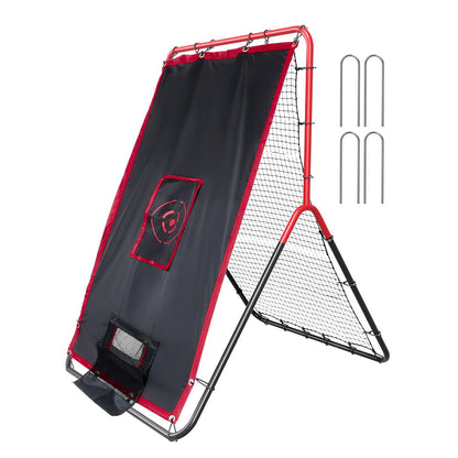 VEVOR Baseball And Softball Rebounder Net, 3.5 x 4.5 ft 2-in-1 Switch Hitter Pitch Trainer, PitchBack Baseball Pitching Return Trainer Nest, Bounce Back Net for Fielding/Throwing Practice - BQHDWDYXWEHY2V8G3V0 - view 10