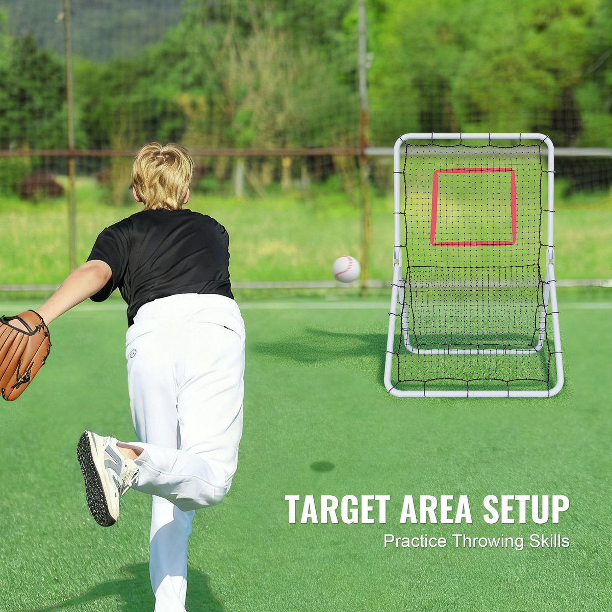 VEVOR Baseball And Softball Rebounder Net, 3.5 x 6 ft PitchBack Baseball Pitching Nest, Softball Pitchback Net, Fielding Trainer, Bounce Back Net for Fielding/Throwing Practice, 5 Adjustable Angles - BQHDWDYXWJDKP6FD7V0 - view 5