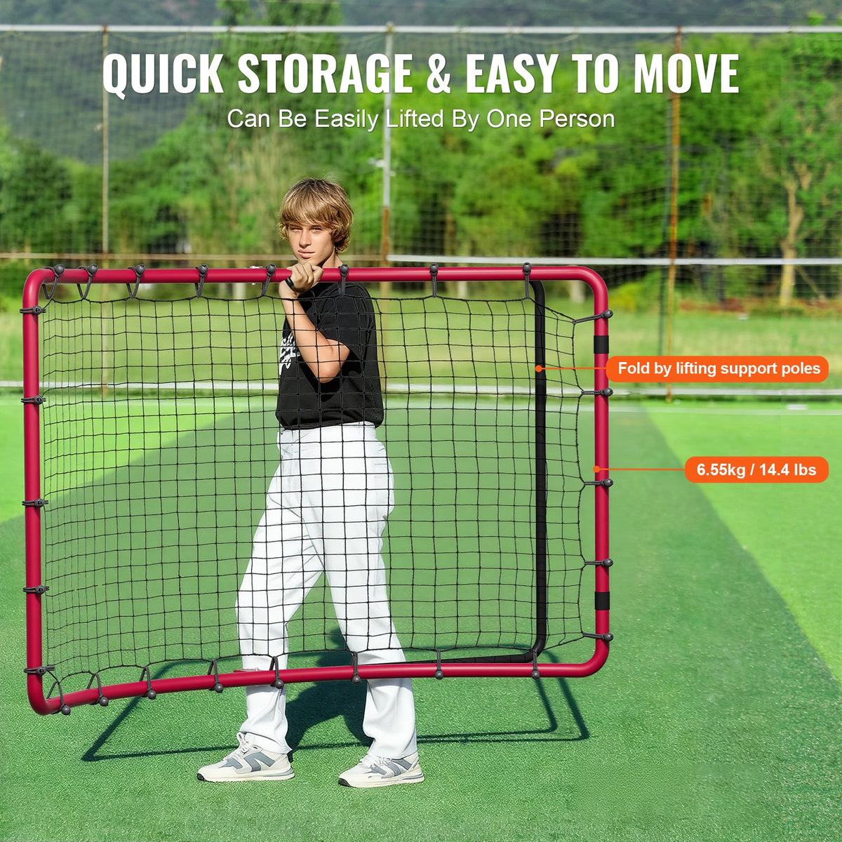 VEVOR Baseball And Softball Rebounder Net, 4 x 5.5 ft PitchBack Baseball Pitching Nest, Pitch Return Trainer Rebound Net with Pitching Target, All Angle Fielding Rebound Net for Grounders Pop Flies - BQHDWHXWJDKDFWHYHV0 - view 7
