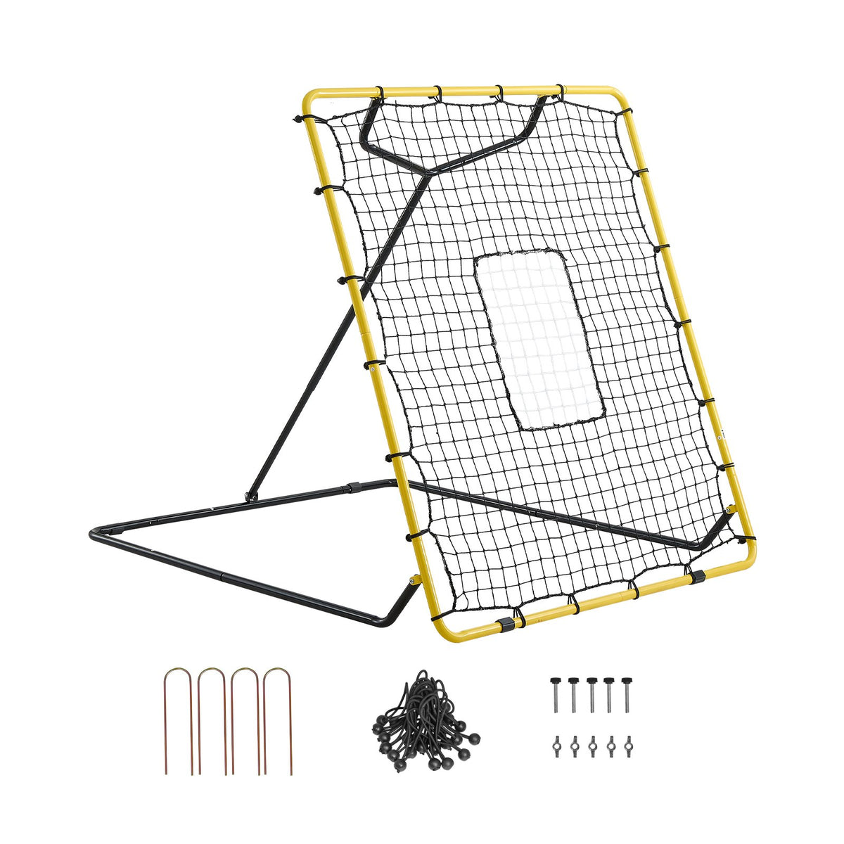 VEVOR Baseball Softball Rebounder Net 4 x 4.5 ft Pitch Back Trainer Target, 4 Adjustable Angles with Strike Zone, Steel Frame, Bounce Back Net for Pitching & Fielding Training, Return Practice - BQHDWJDKD445BMLCB001V0 - view 1