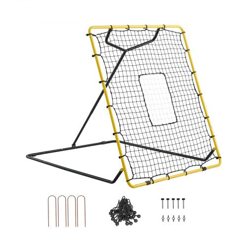 VEVOR Baseball Softball Rebounder Net 4 x 4.5 ft Pitch Back Trainer Target, 4 Adjustable Angles with Strike Zone, Steel Frame, Bounce Back Net for Pitching & Fielding Training, Return Practice - BQHDWJDKD445BMLCB001V0 - view 2