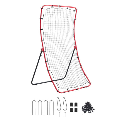 VEVOR Baseball Softball Rebounder Net 4 x 5.5 ft Pitch Back Trainer, 5 Adjustable Angles, Heavy-duty Steel Frame, All Angle Bounce Back Net for Pitching & Fielding Training Aid, Return Practice - BQHDWJDKD455XYST9001V0 - view 1