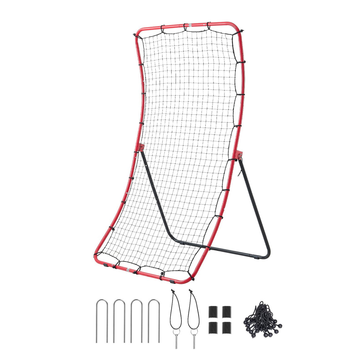 VEVOR Baseball Softball Rebounder Net 4 x 5.5 ft Pitch Back Trainer, 5 Adjustable Angles, Heavy-duty Steel Frame, All Angle Bounce Back Net for Pitching & Fielding Training Aid, Return Practice - BQHDWJDKD455XYST9001V0 - view 10