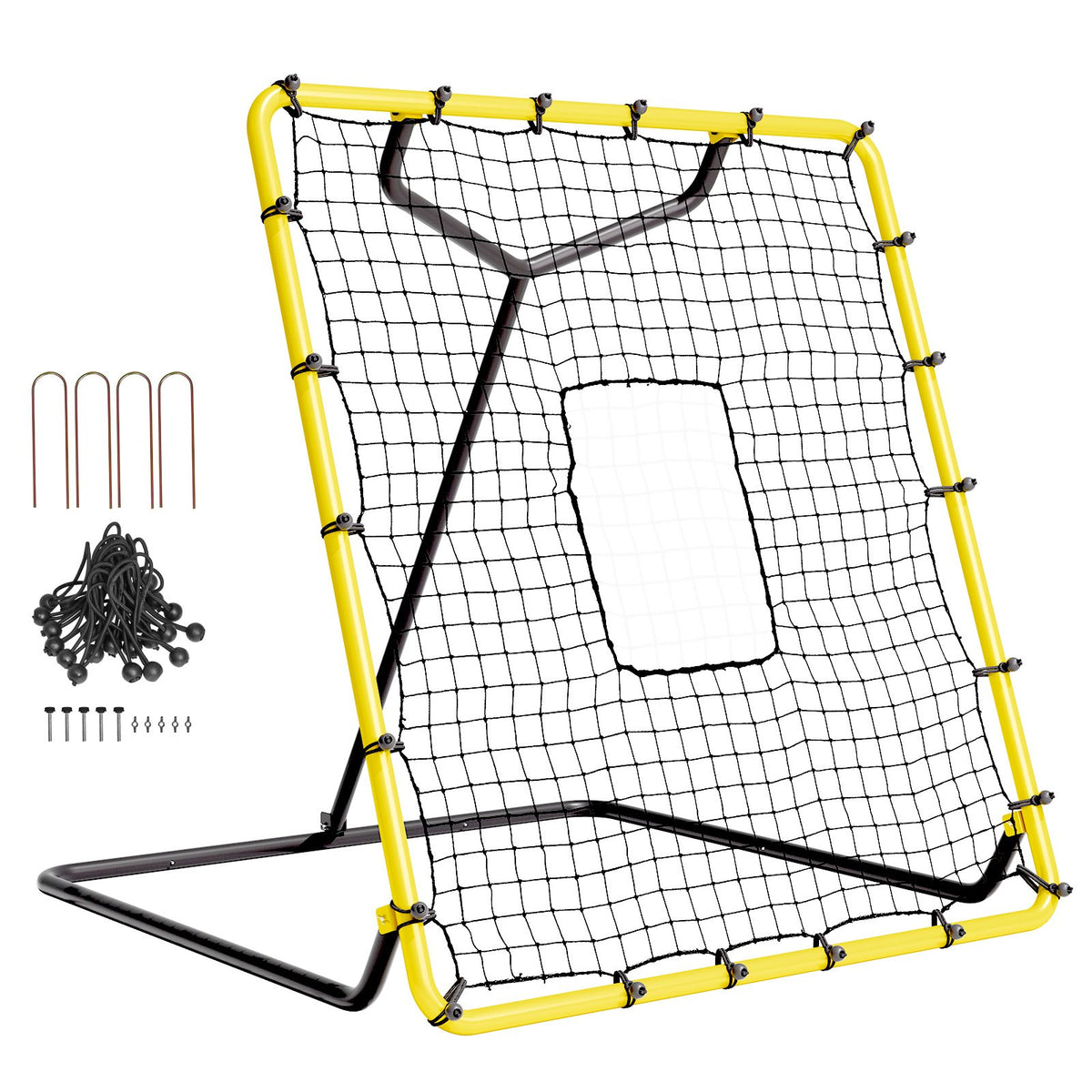 VEVOR Baseball And Softball Rebounder Net, 4 x 4.5 Feet PitchBack Baseball Nest for Pitching and Fielding Training, Pitch Return Trainer Rebound Net with Pitching Target, 4 Adjustable Angles - BQHDWPWJDKD41TLV7V0 - view 1