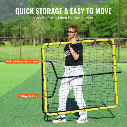 VEVOR Baseball And Softball Rebounder Net, 4 x 4.5 Feet PitchBack Baseball Nest for Pitching and Fielding Training, Pitch Return Trainer Rebound Net with Pitching Target, 4 Adjustable Angles - BQHDWPWJDKD41TLV7V0 - view 7