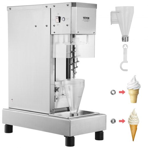 VEVOR Ice Cream Blender, 750W High-Speed Ice Cream Maker Mixer Stir Machine 1740RPM, 304 Stainless Steel Ice Cream Shaker, Long Handle + PC Protective Shield, Customizable with any Flavor of Ice Cream - BQLJBJBZL750YIE4AV1 - view 2