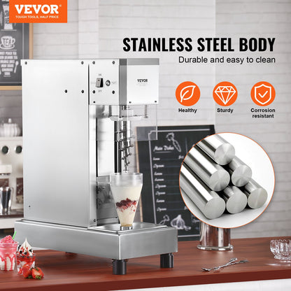 VEVOR Ice Cream Blender, 750W High-Speed Ice Cream Maker Mixer Stir Machine 1740RPM, 304 Stainless Steel Ice Cream Shaker, Long Handle + PC Protective Shield, Customizable with any Flavor of Ice Cream - BQLJBJBZL750YIE4AV1 - view 3
